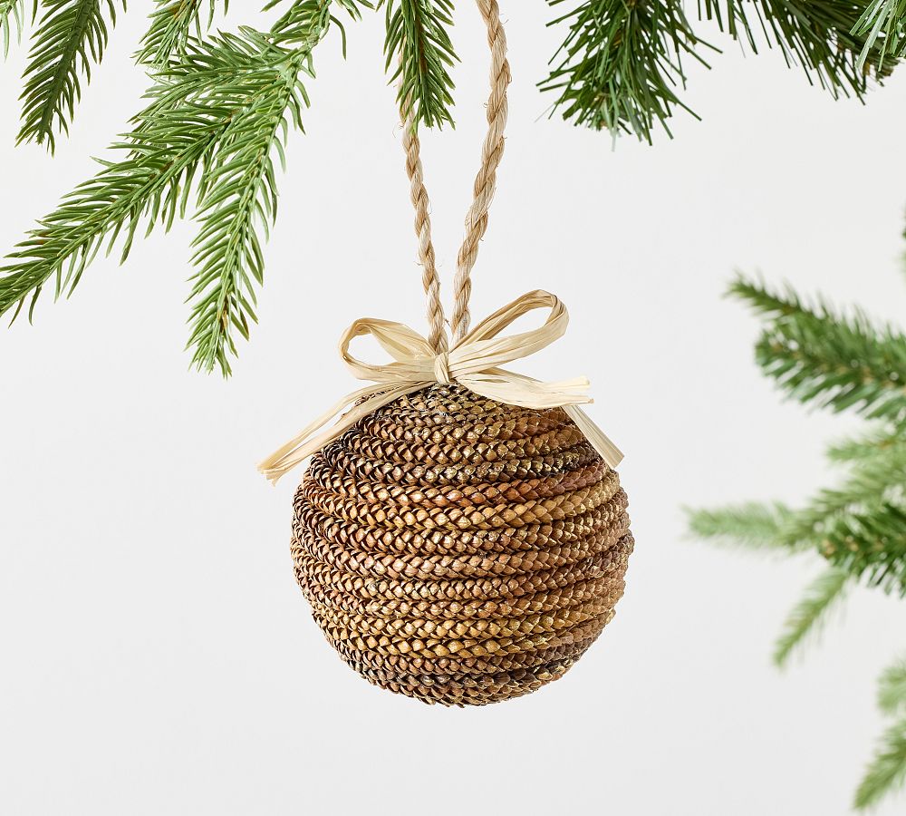 Woven Pine Ball Ornament