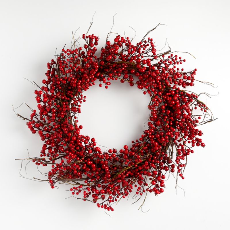 Faux Red Berry Wreath 30