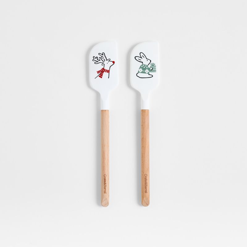 Arctic Friends Silicone and Wood Mini Spatulas, Set of 2 by Joan Anderson