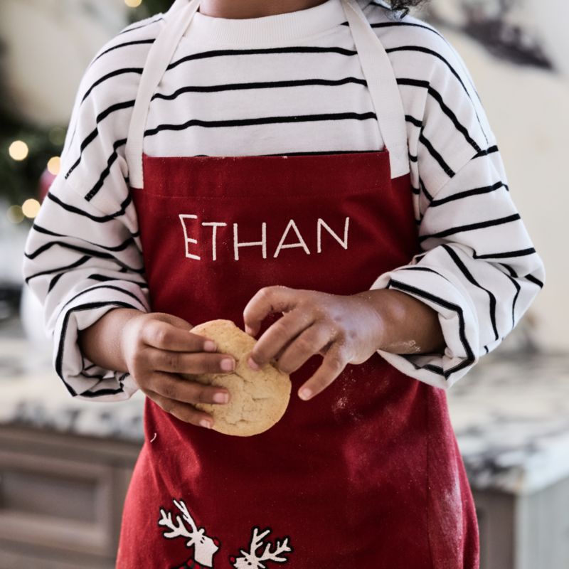 Arctic Reindeer Organic Cotton Kids Apron by Joan Anderson