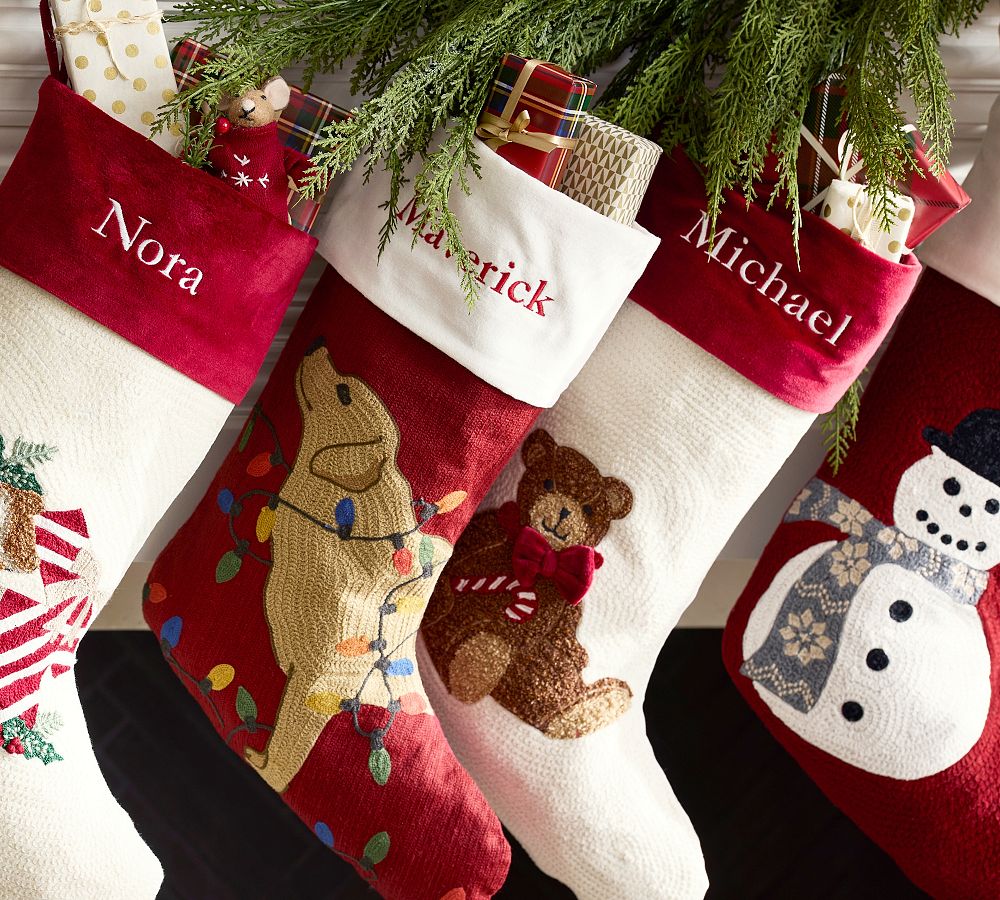 Holiday Icons Crewel Stockings