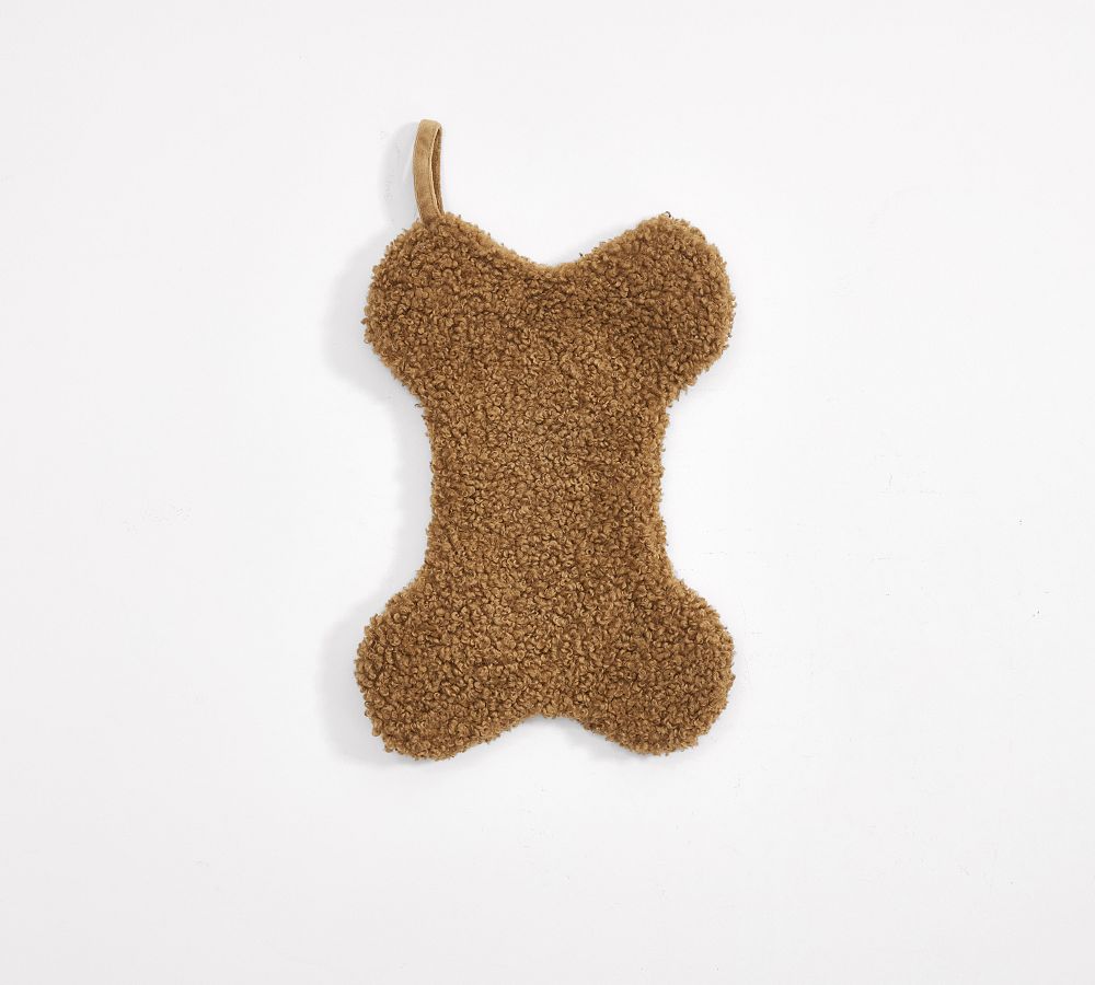 Cozy Teddy Faux Fur Bone Pet Stocking