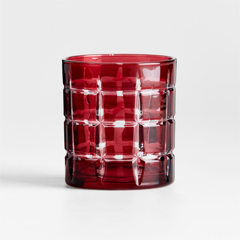 Windowpane 11-Oz. Red Double Old-Fashioned Glass