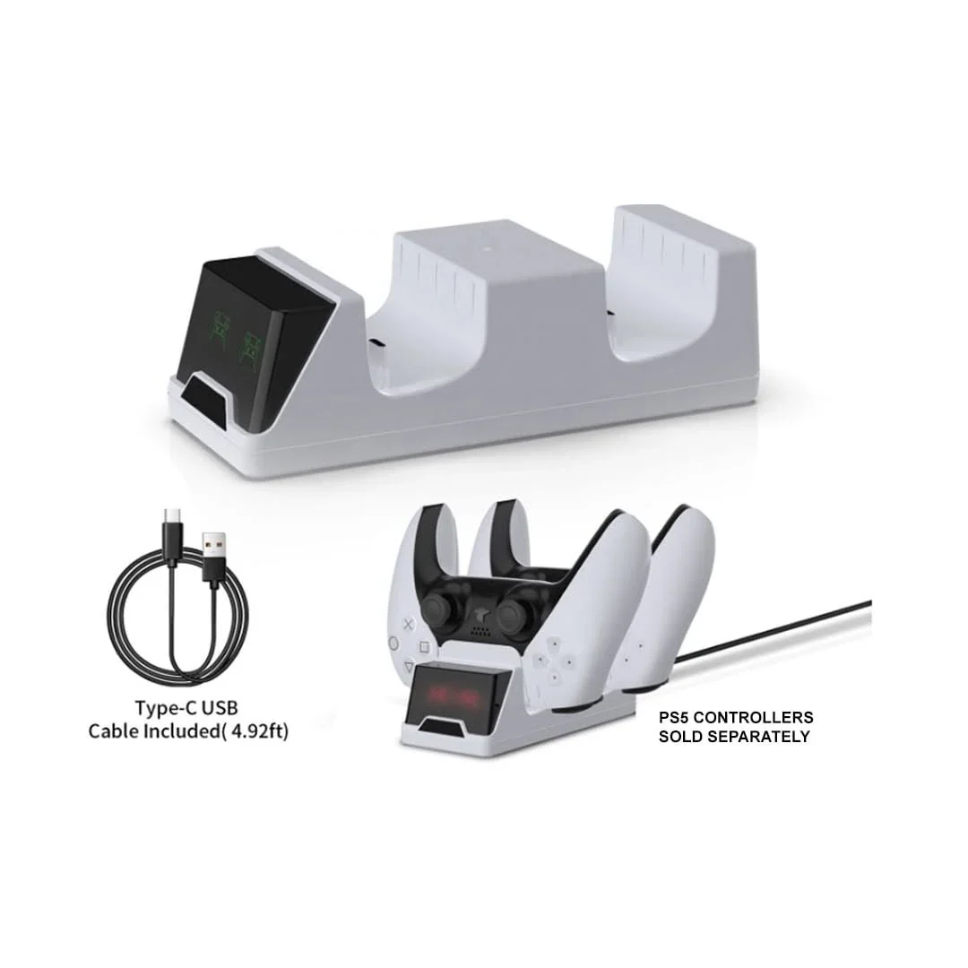 PlayStation 5 Disc Edition Marvel's Spider-Man 2 Bundle with Two Controllers White and Cosmic Red DualSense and Mytrix Dual Controller Charger - PS5