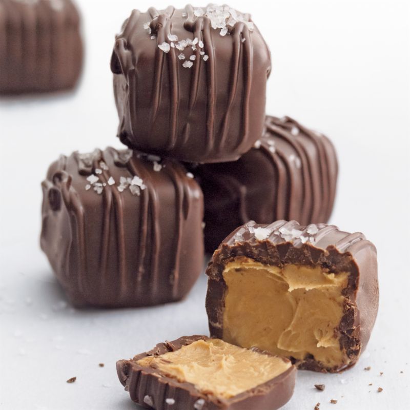 Dark Chocolate Peanut Butter Bites with Sea Salt with Gift Box