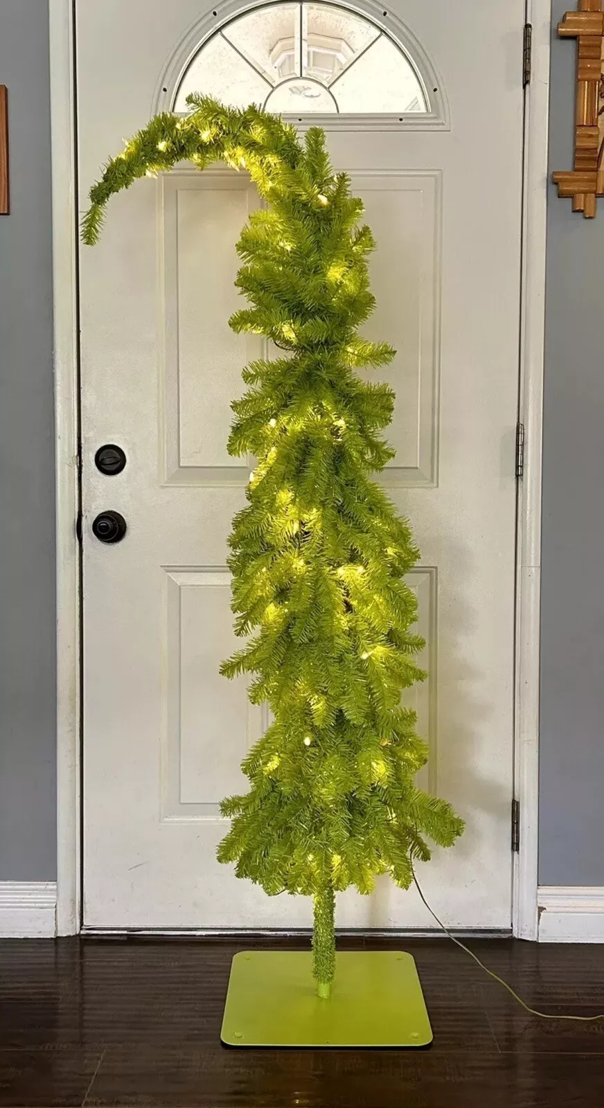 Hobby Lobby Whimsical Green Pre-Lit Grinch Christmas Tree Seasonal Decor 5 Ft