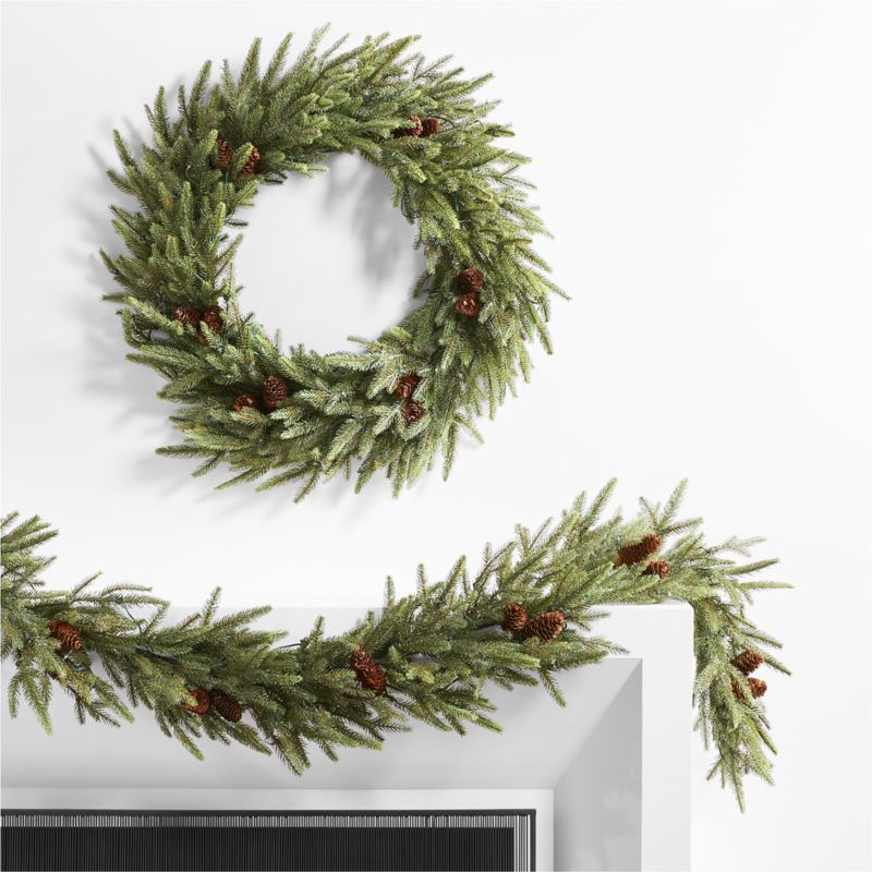 Norway Spruce Holiday Wreath and Garland Set