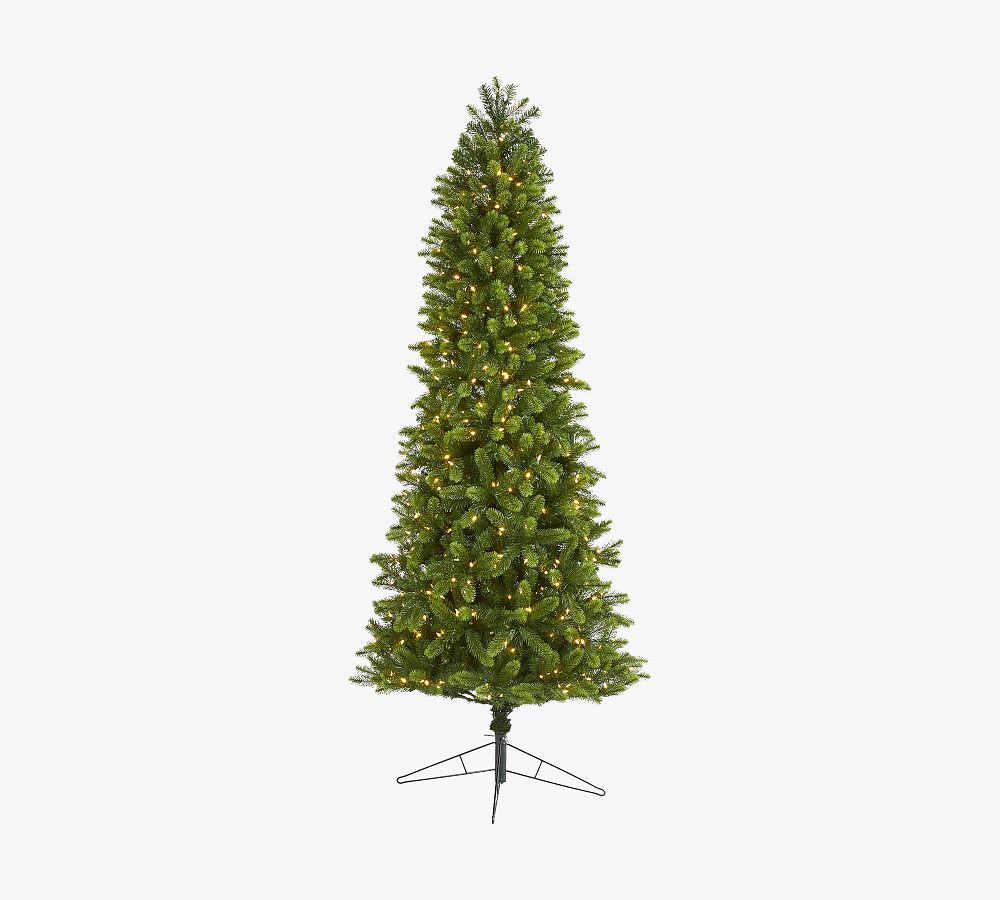 Lit Slim Virginia Spruce Faux Christmas Tree