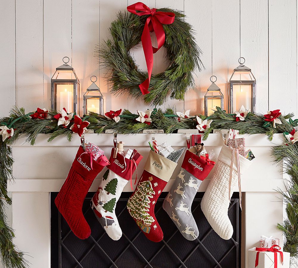 Holiday Icons Crewel Stockings