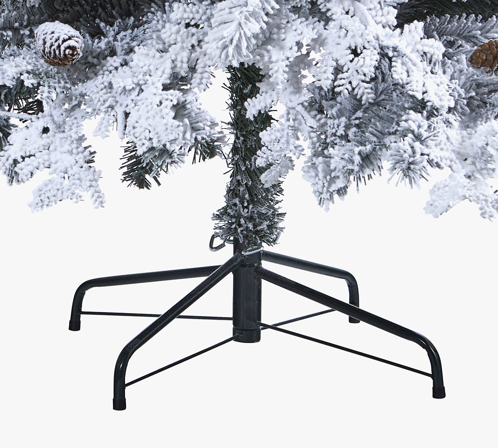 Lit Flocked Montana Down Swept Spruce Artificial Christmas Tree