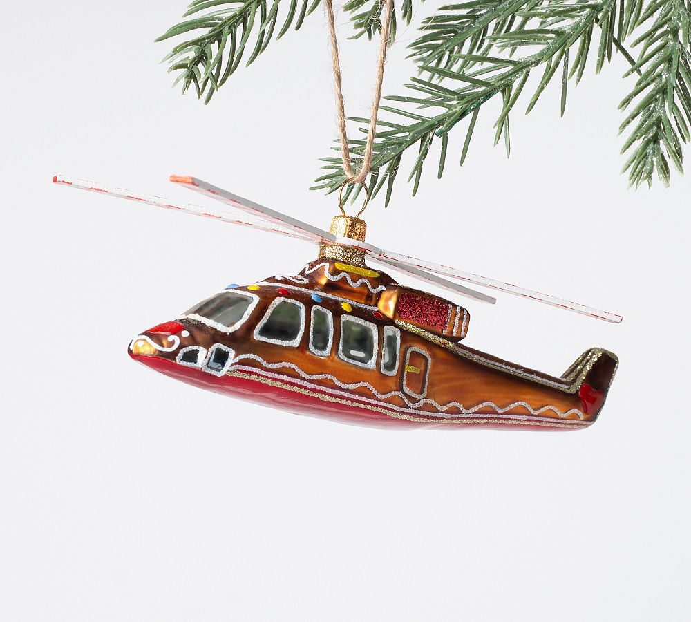 Handmade Heirloom Gingerbread Helicopter Ornament
