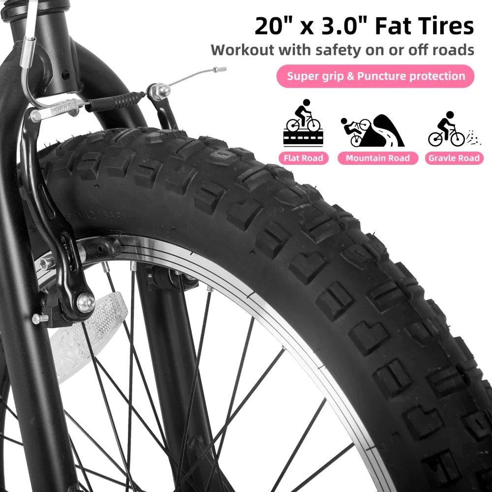 Mountain Bike for Kids Ages 7-12 Year Old, Fat Tire Kids Bike Featuring 7-Speed Shimano Drivetrain, Kids  Bicycle for Boys Girls