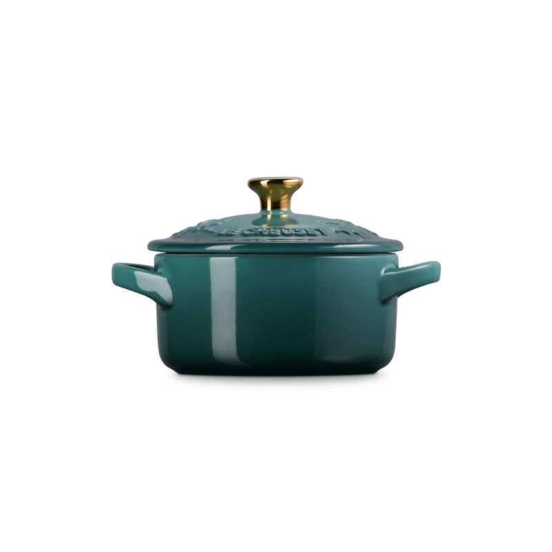 Le Creuset ® 8 oz. Artichaut Holly Mini Round Cocotte with Gold Knob