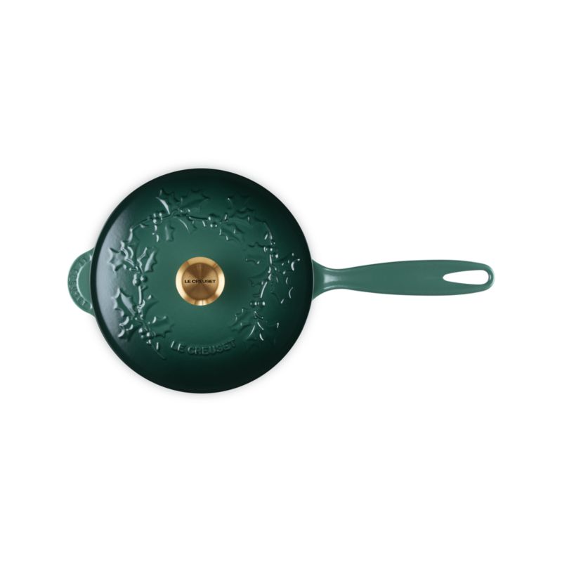 Le Creuset ® Traditional Holly Artichaut 2.25-Qt.Round Saucier with Gold Knob