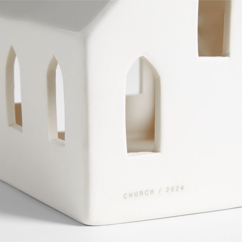 White Ceramic Holiday Church