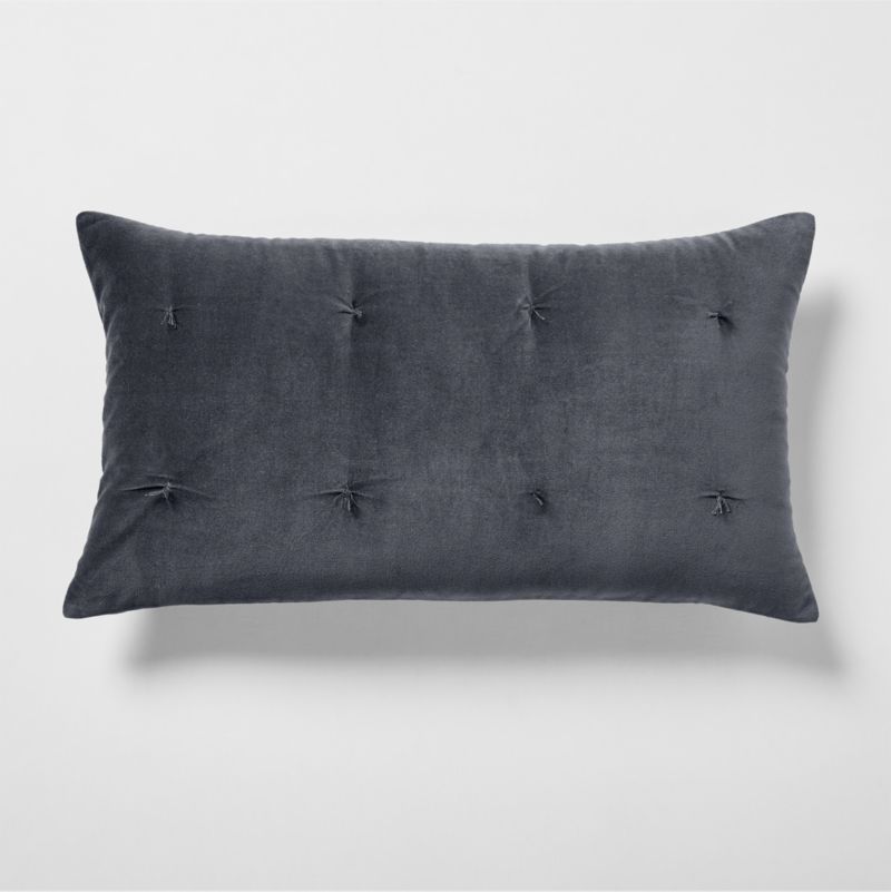 Organic Cotton Linen Velvet Midnight Navy King Bed Pillow Sham