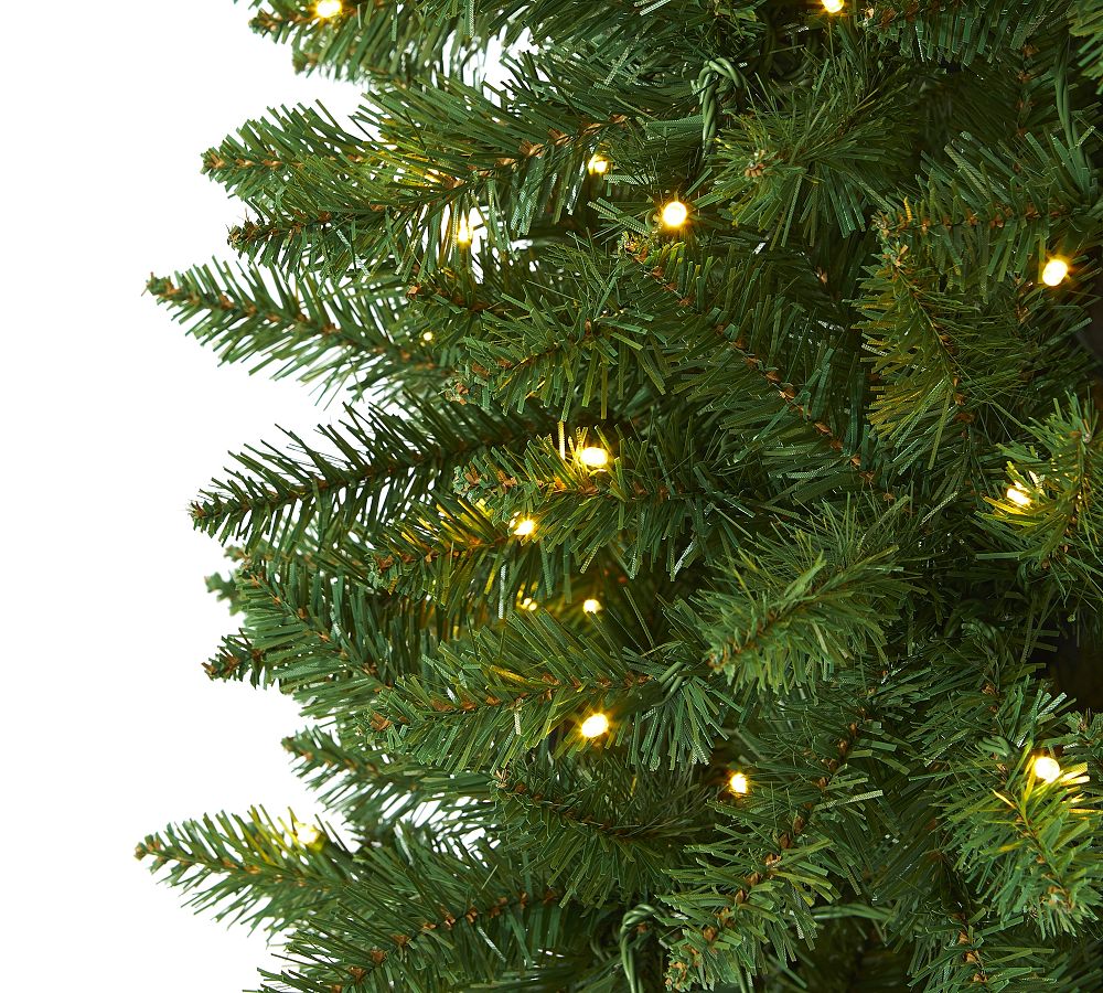 Faux Lit Slim Mountain Pine Tree