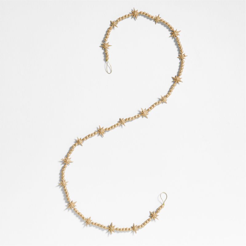 Gold Glitter Star Christmas Garland