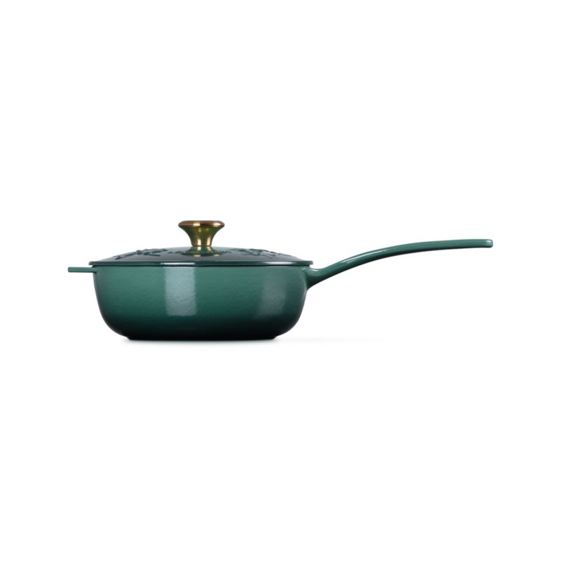 Le Creuset ® Traditional Holly Artichaut 2.25-Qt.Round Saucier with Gold Knob