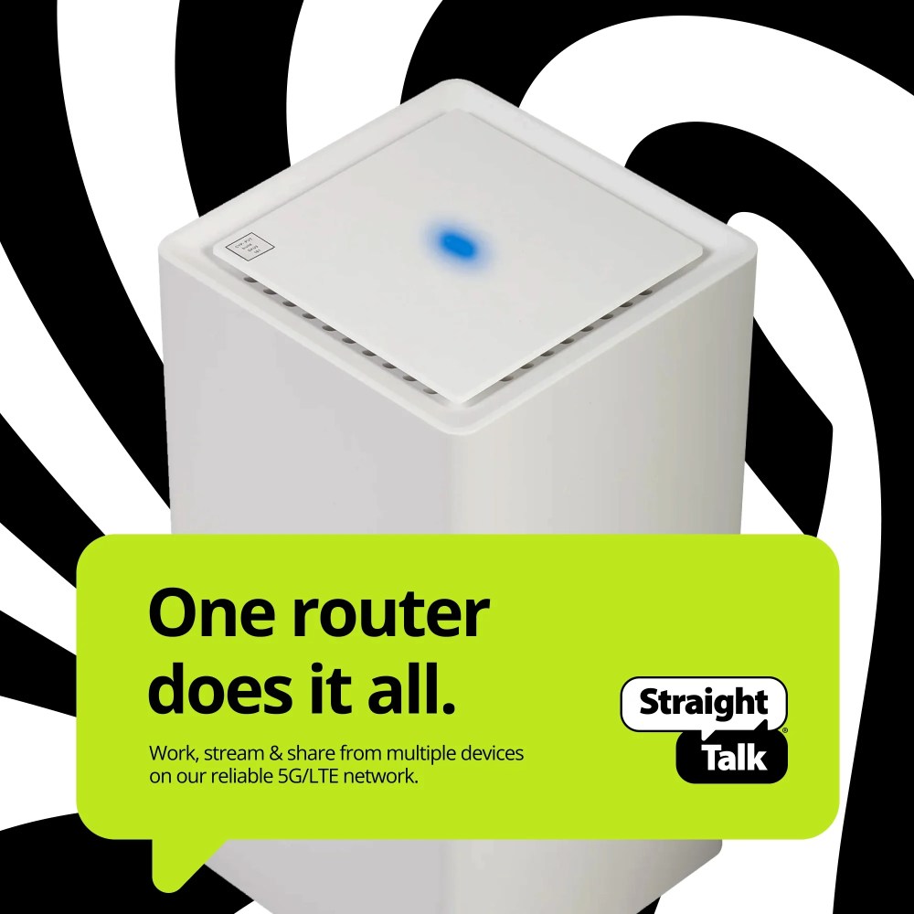 Straight Talk Home Internet Router, 5G-LTE, White �C Home Internet Prepaid