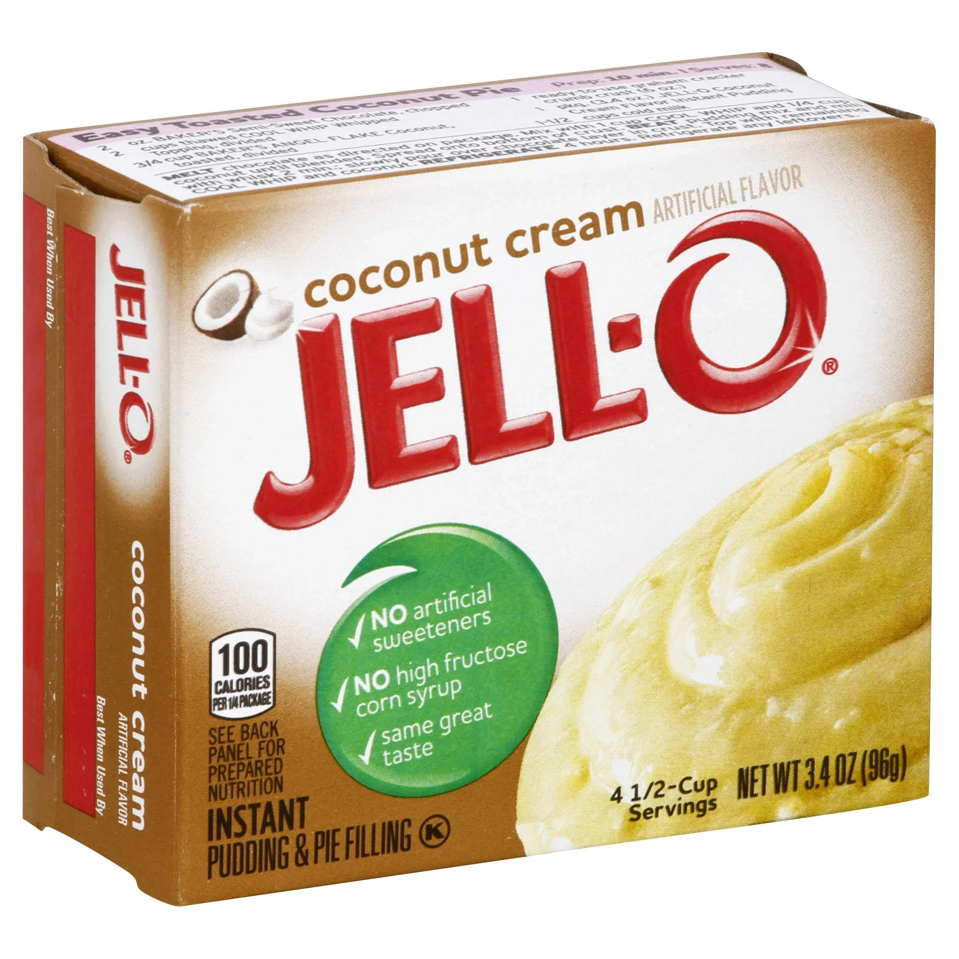 Jell O Pudding & Filling, Instant, Coconut Cream - 3.4 oz