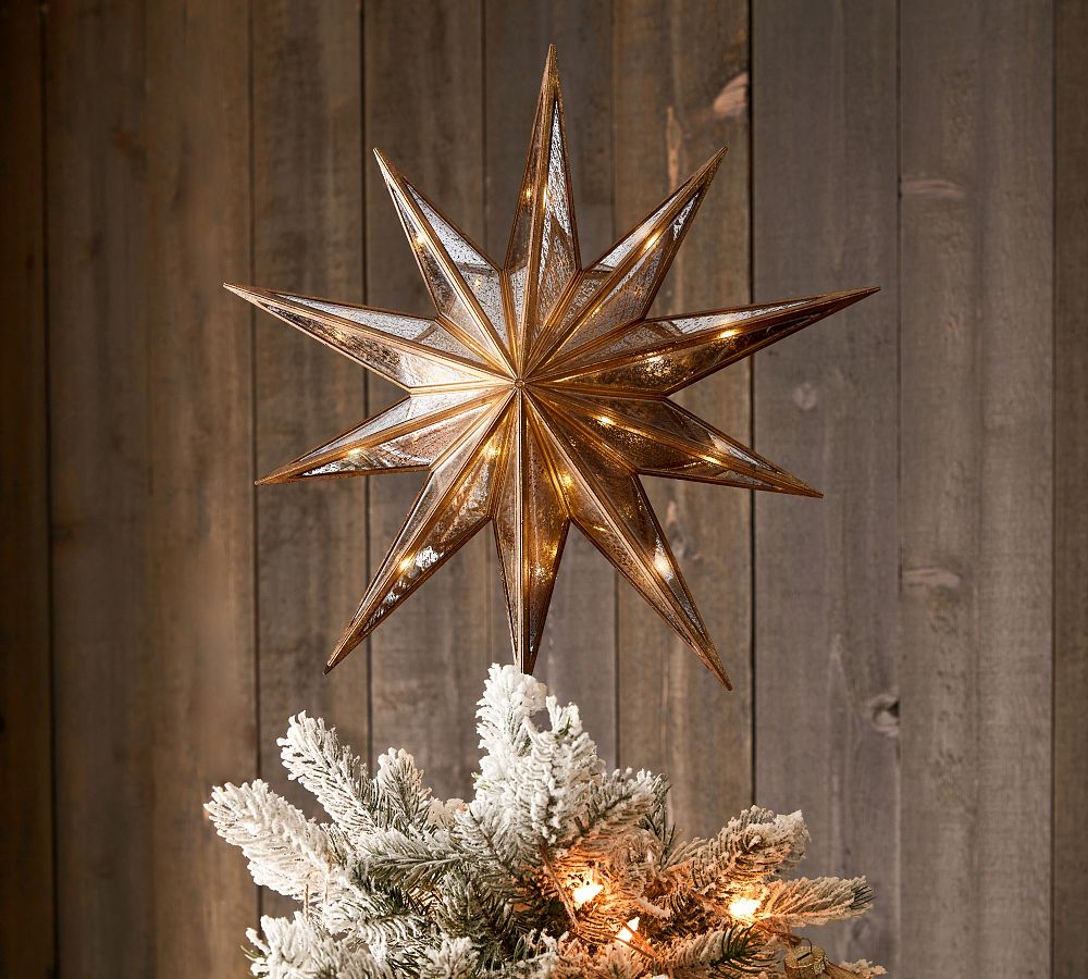 Lit Mirrored Star Tree Topper