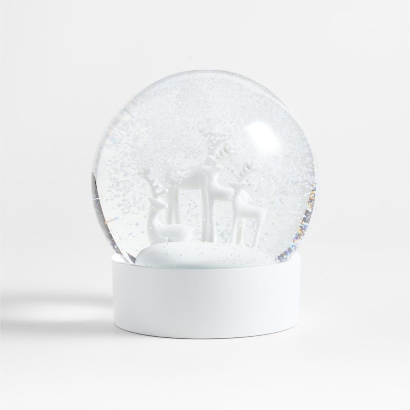Large White Holiday Snow Globe Decorative Object