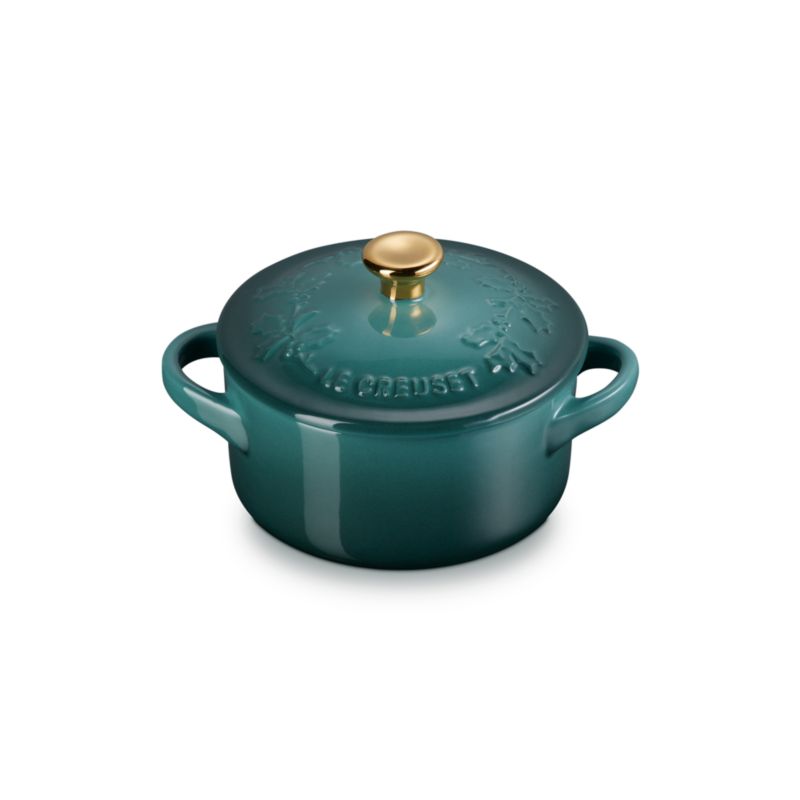 Le Creuset ® 8 oz. Artichaut Holly Mini Round Cocotte with Gold Knob