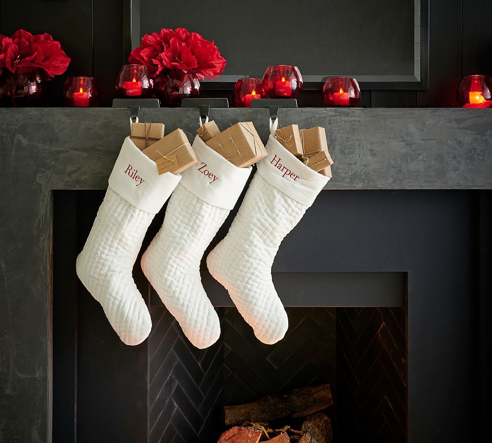 Channel Quilted Velvet Stockings