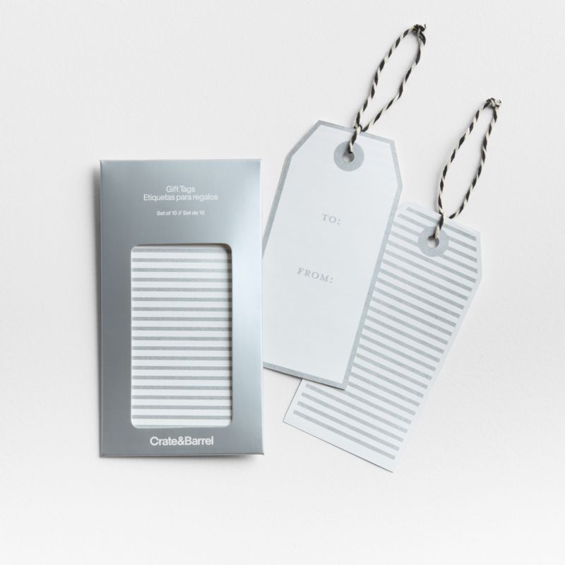 White Holiday Gift Tags, Set of 10