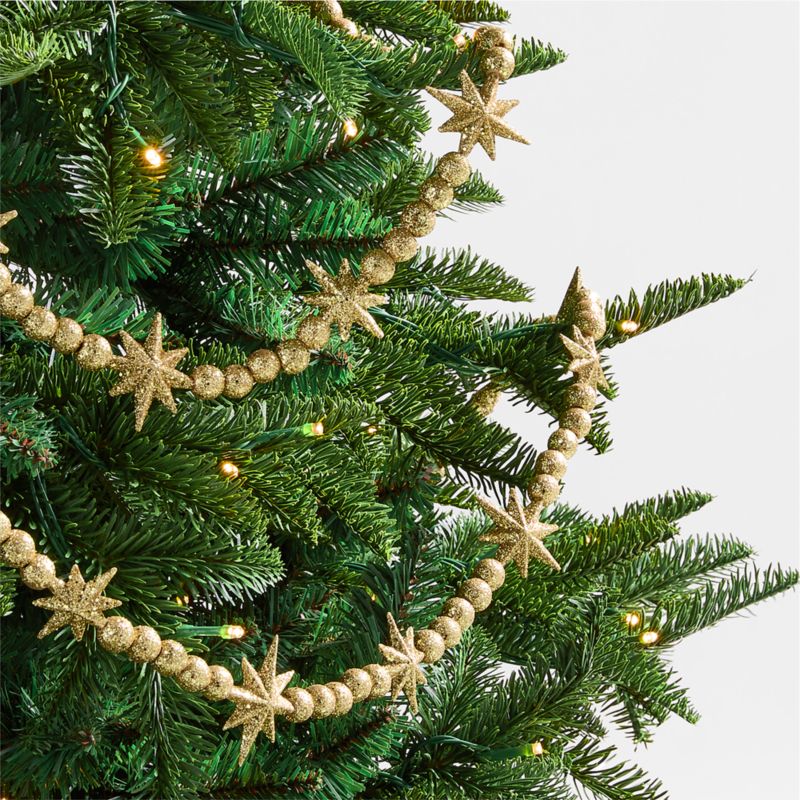 Gold Glitter Star Christmas Garland