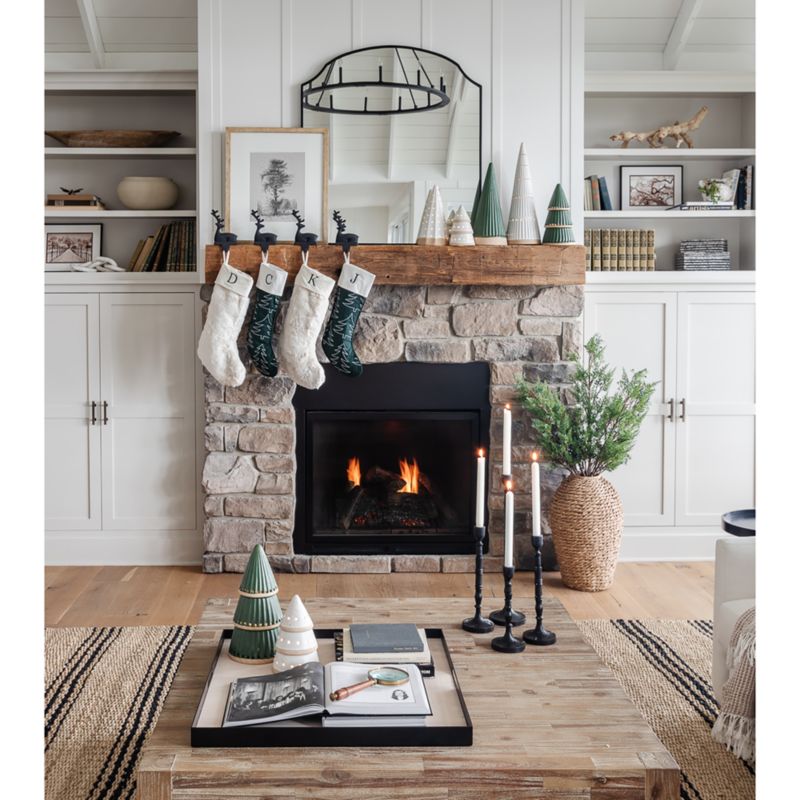 Zinc Sitting Reindeer Christmas Stocking Holder