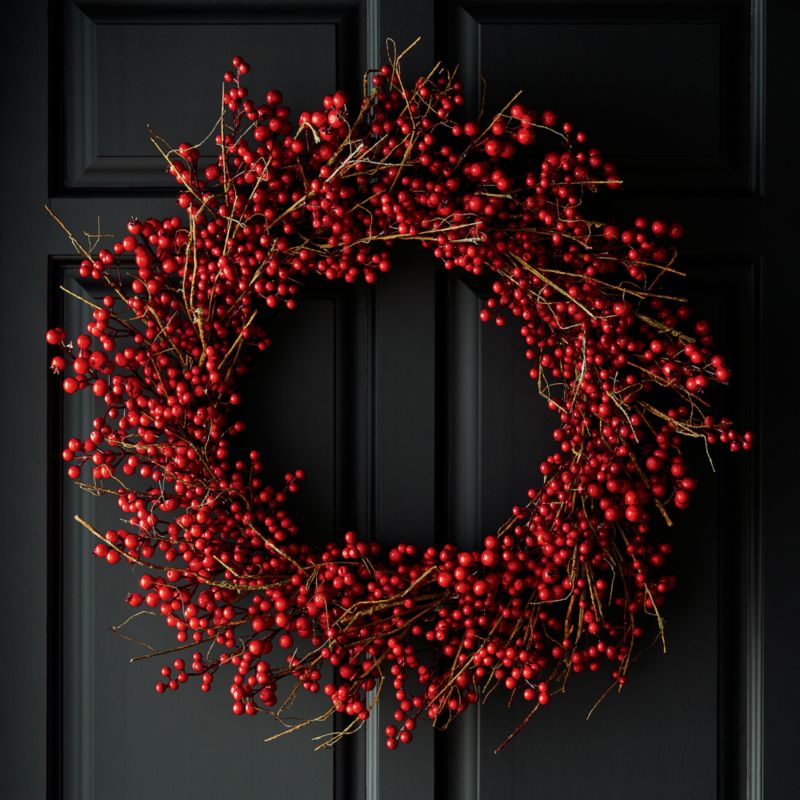 Faux Red Berry Wreath 30
