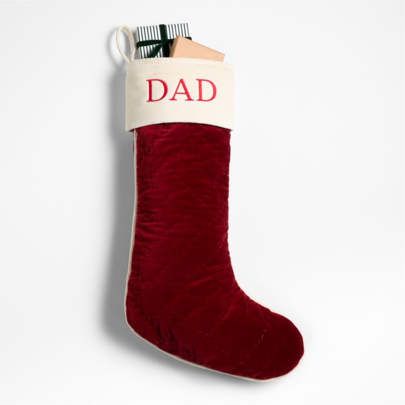 Red Quilted Velvet Christmas Stocking
