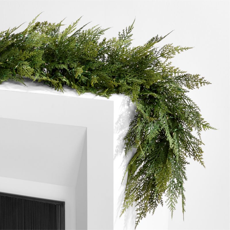 Faux Hemlock Pine Pre-Lit LED Real Touch Christmas Garland 6'