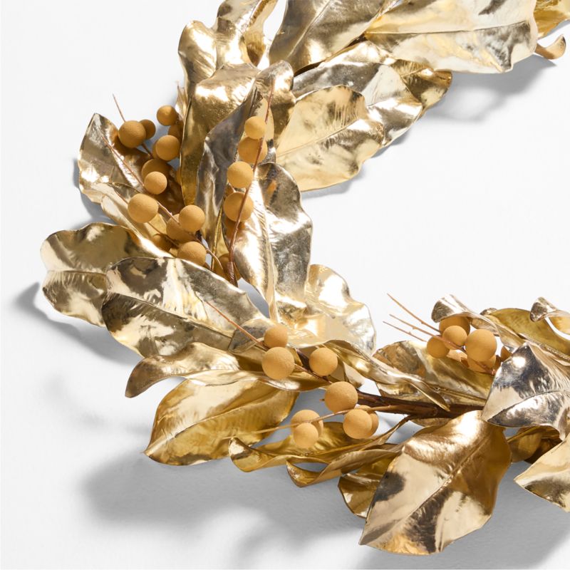 Gold Magnolia Holiday Wreath & Garland Set
