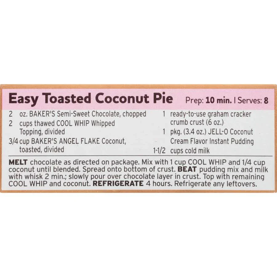 Jell O Pudding & Filling, Instant, Coconut Cream - 3.4 oz