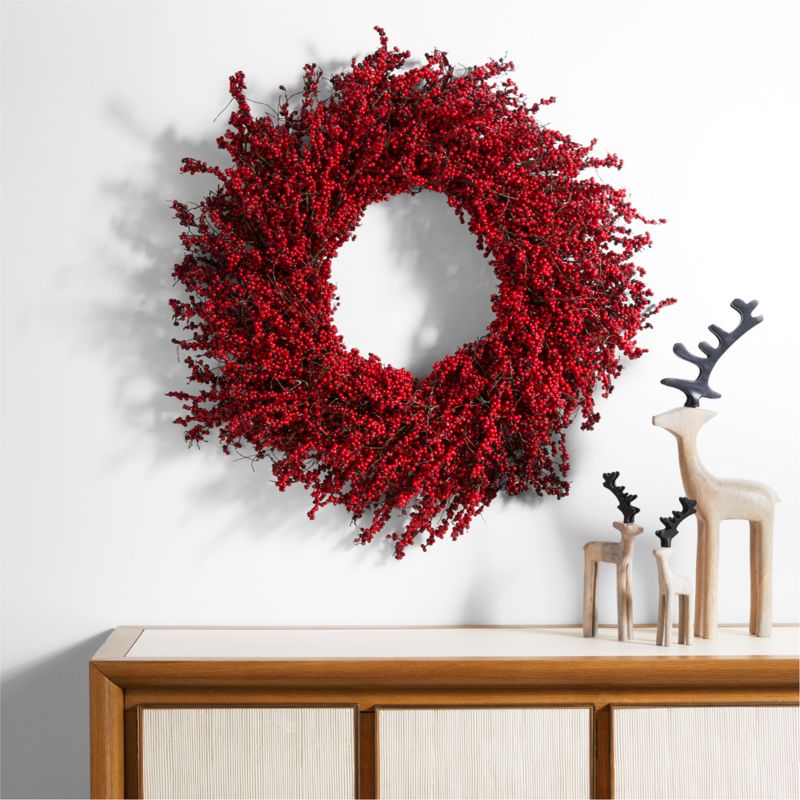 Faux Red Mini Berry Wreath 32