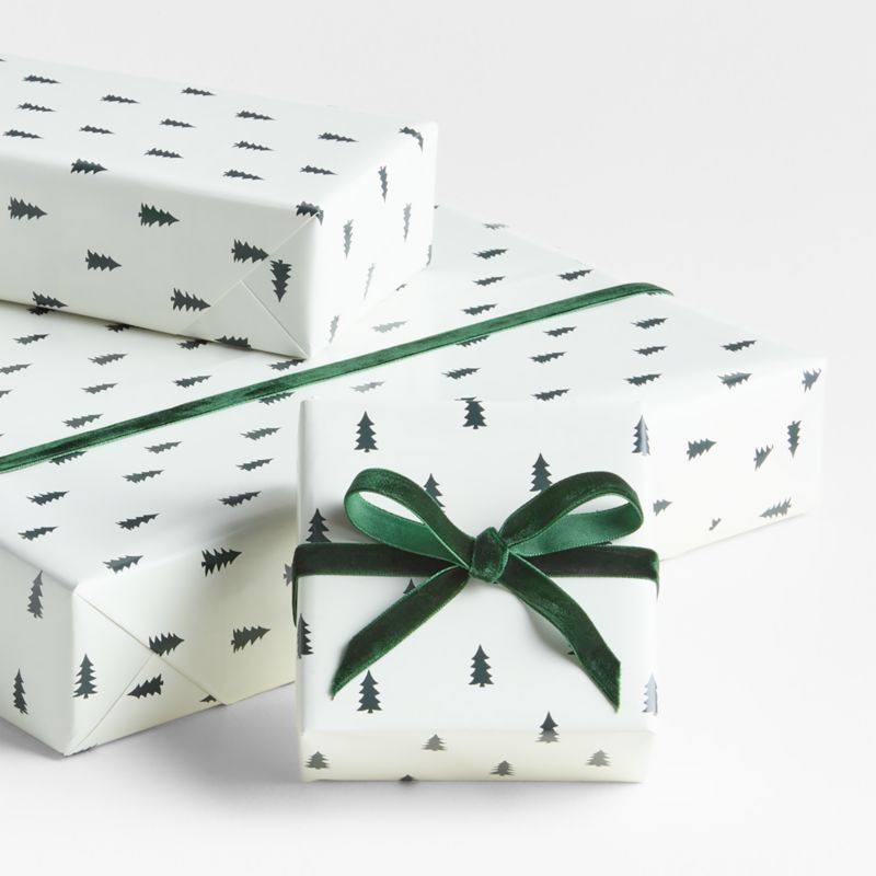 Green Trees Holiday Gift Wrap