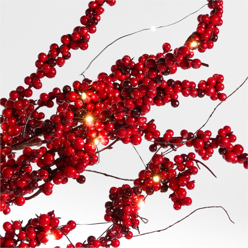 Red Mini Berry Pre-Lit Holiday Stem 40
