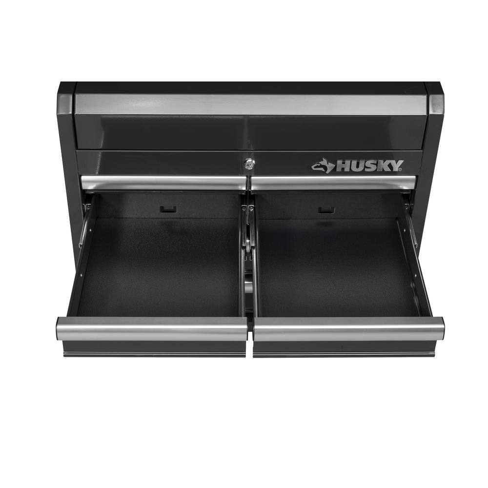 Husky 27 in. W x 18 in. D Standard Duty 11-Drawer Tool Chest Combo and Top Tool Cabinet Combo in Black UACT-H-270111BK