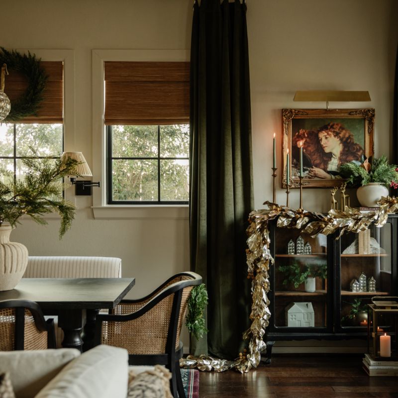 Faux Golden Magnolia Holiday Garland 82