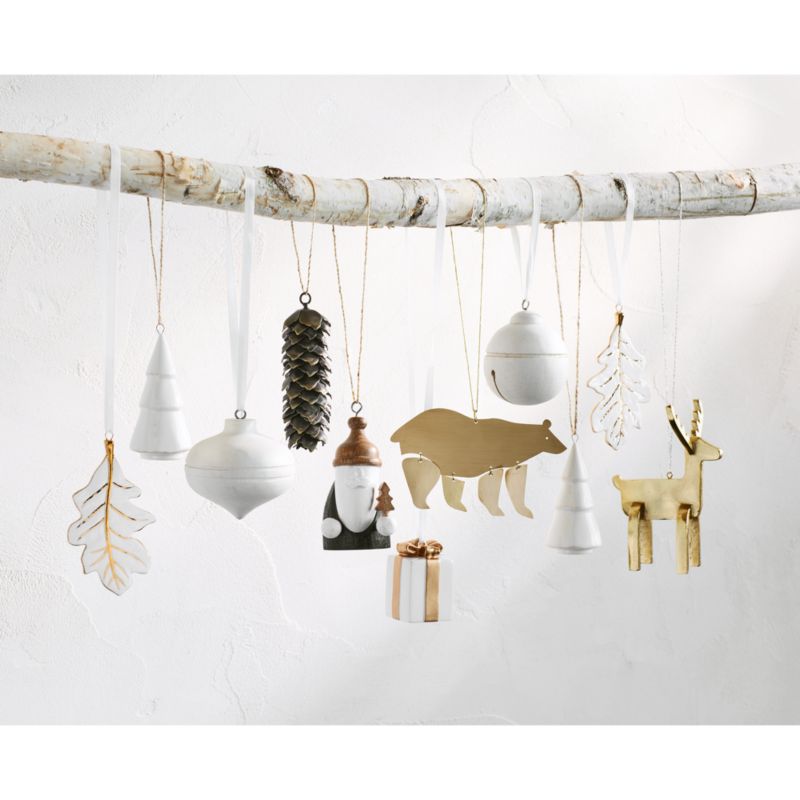 Ceramic Oak Leaf Christmas Tree Ornament