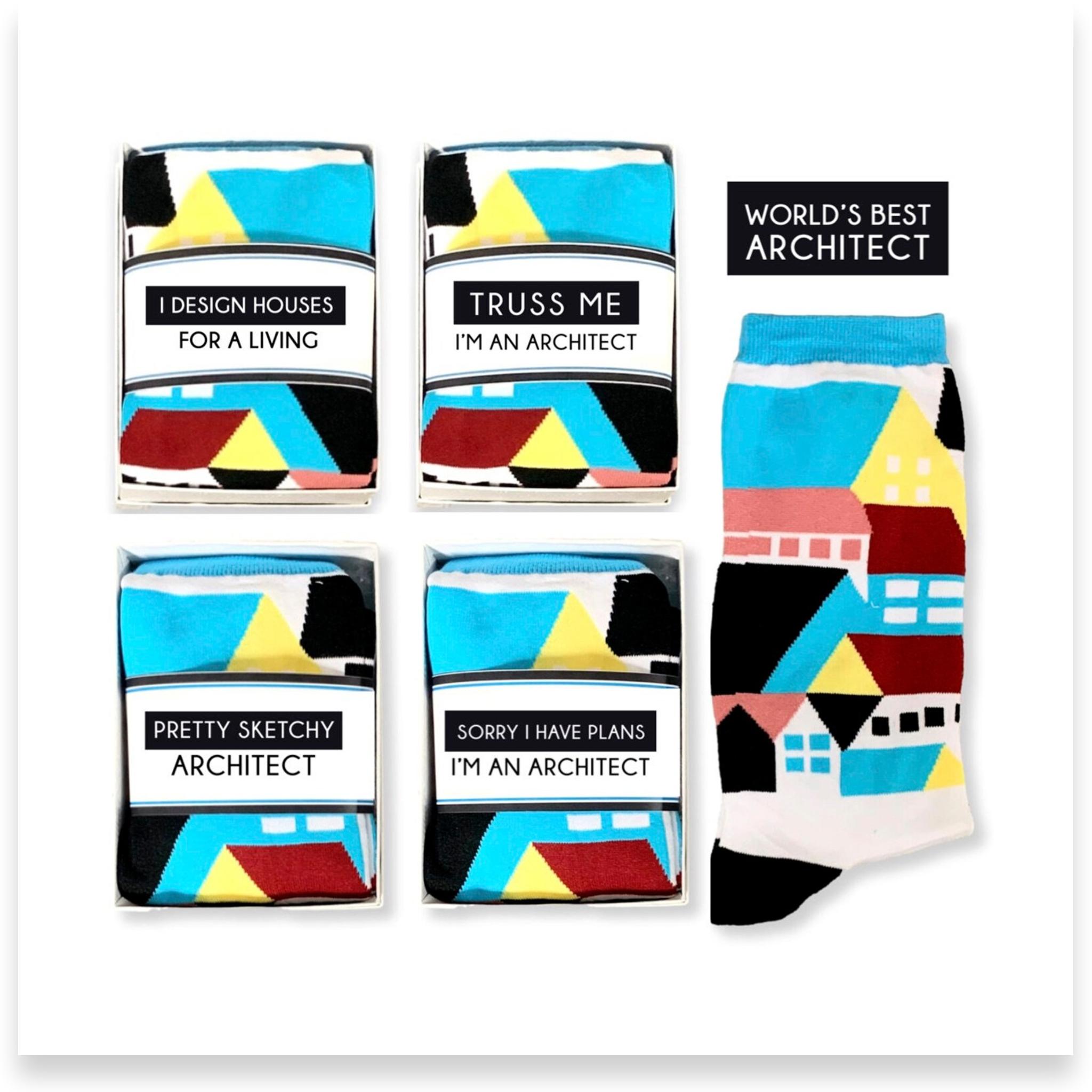 Novelty Socks With Houses, For Architect