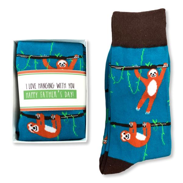 Happy Father’s Day Sloth Socks, I Love Hanging Out With You