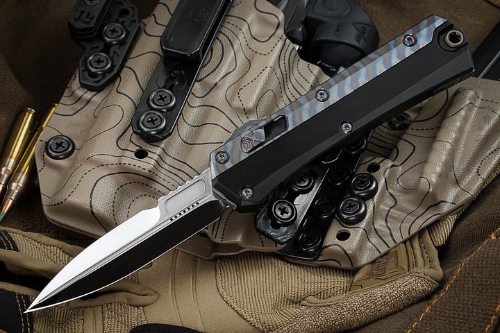 🔥Last Day Sale-Glykon OTF Automatic Knife Black Al + Ti (3.75 - Sabremaster