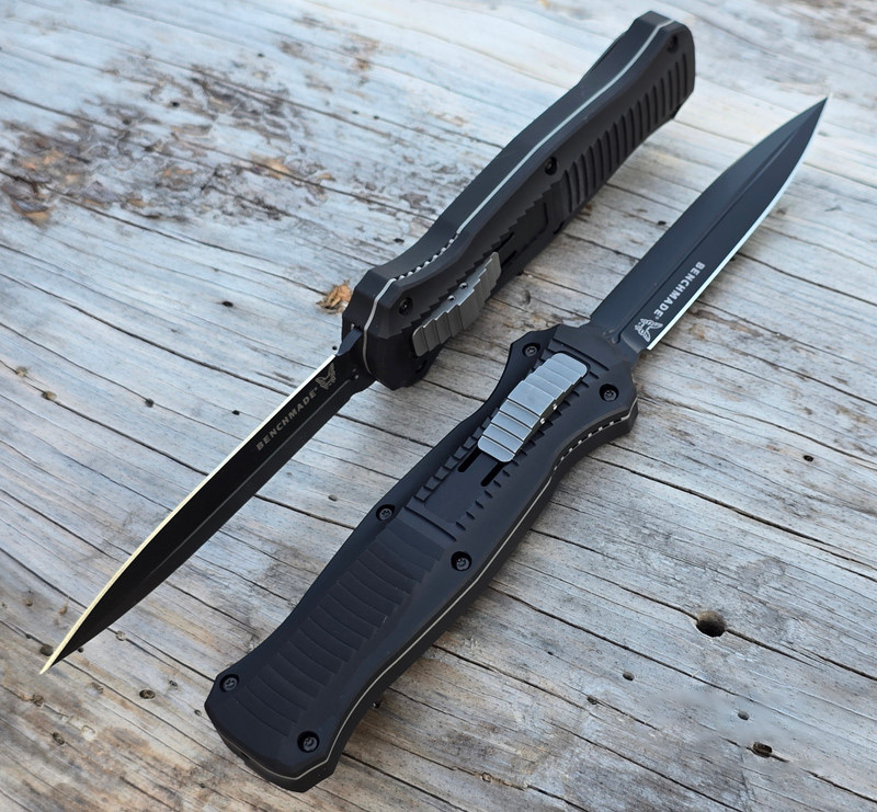 ⚡Last Day 70% OFF丨Benchmade 3300BK Infidel OTF Automatic Knife - Black/White D2 Plain Edge - Sabremaster