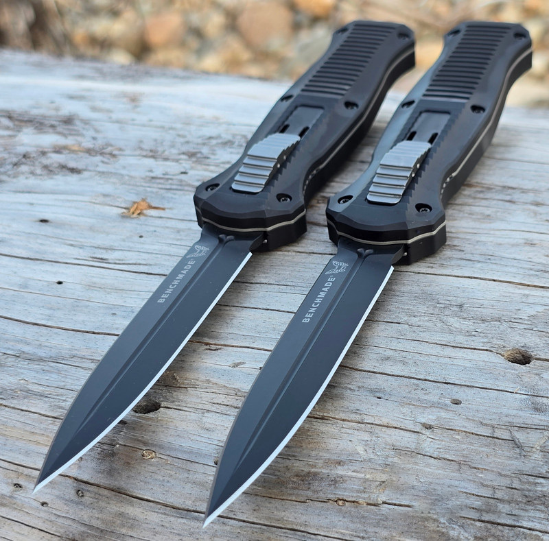 ⚡Last Day 70% OFF丨Benchmade 3300BK Infidel OTF Automatic Knife - Black/White D2 Plain Edge - Sabremaster
