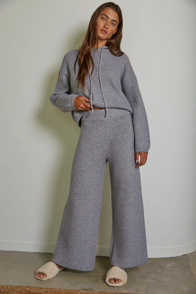 All I Need Hoodie Pullover and Pants Set in Light Grey - Iieemm