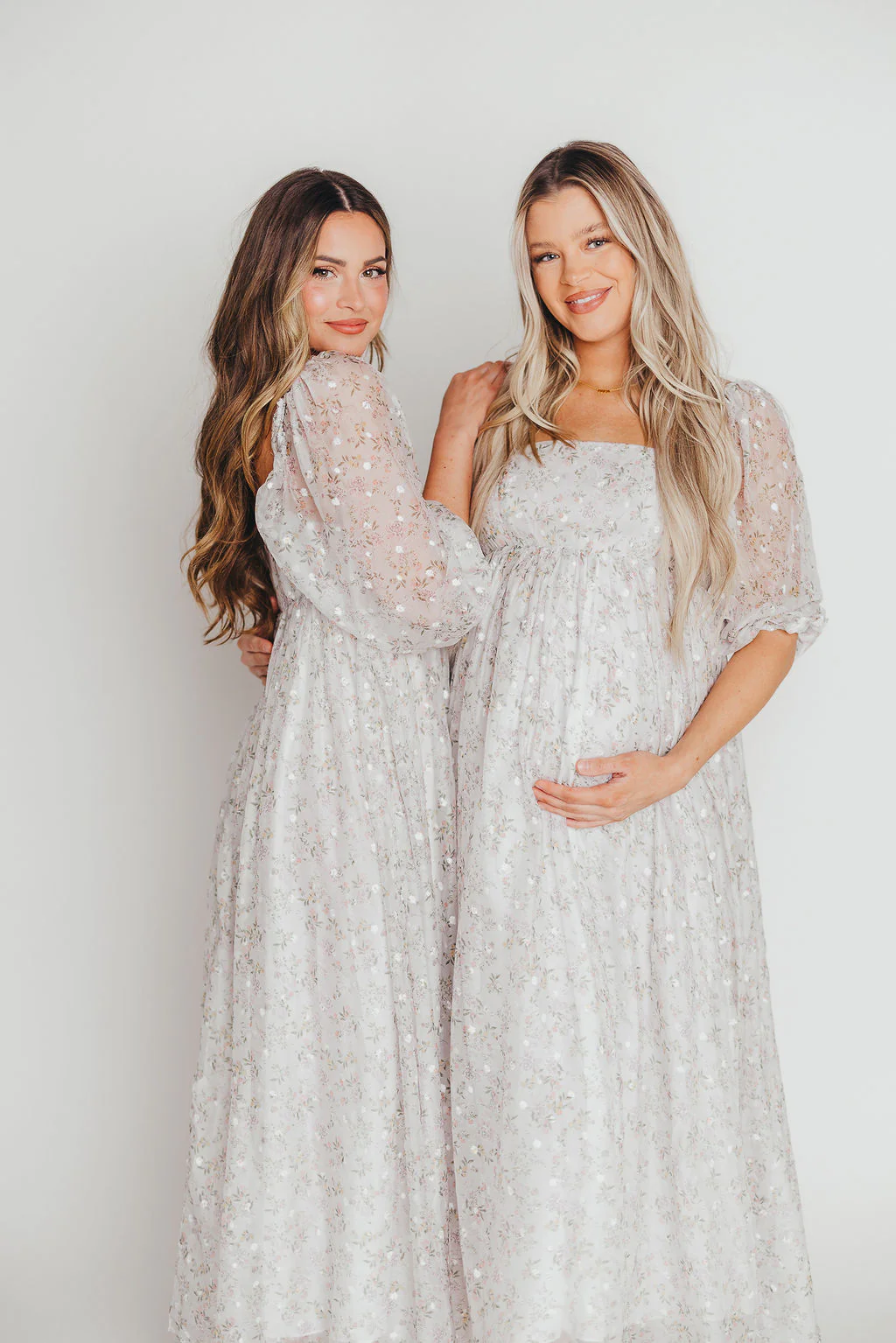 *New* Mona Maxi Dress with Smocking in Grey Floral - Bump Friendly (S-3XL) - Iieemm